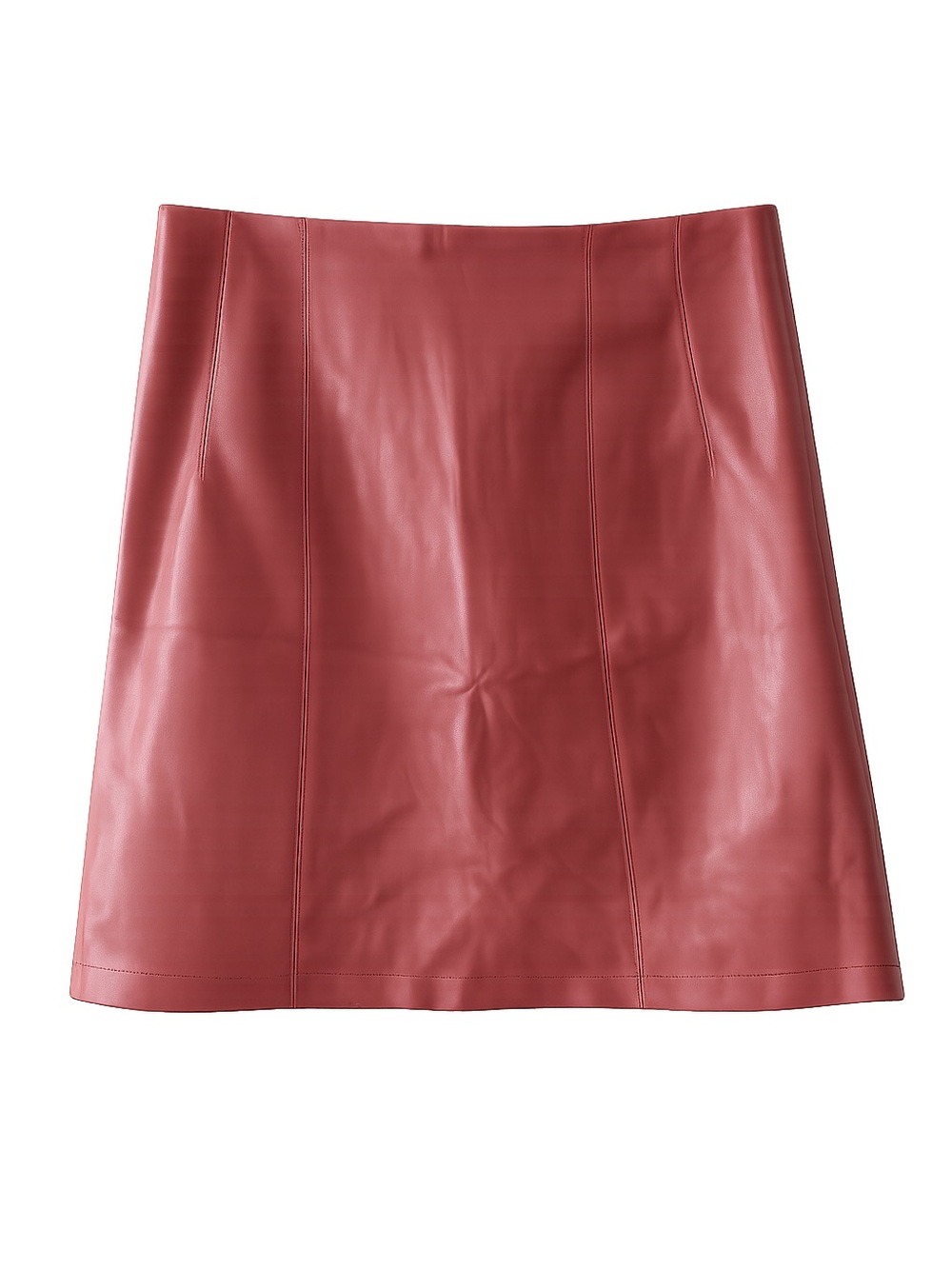 Primark Brown Rust Faux Leather Mini Skirt - Size 4